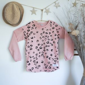 Tshirt Manches Longues 7/8 ans- Rose- Tacheté