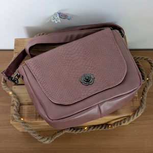 Sac à main Collection « Margaux »- Rose Mauve Croco